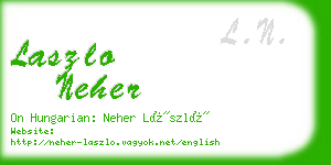 laszlo neher business card